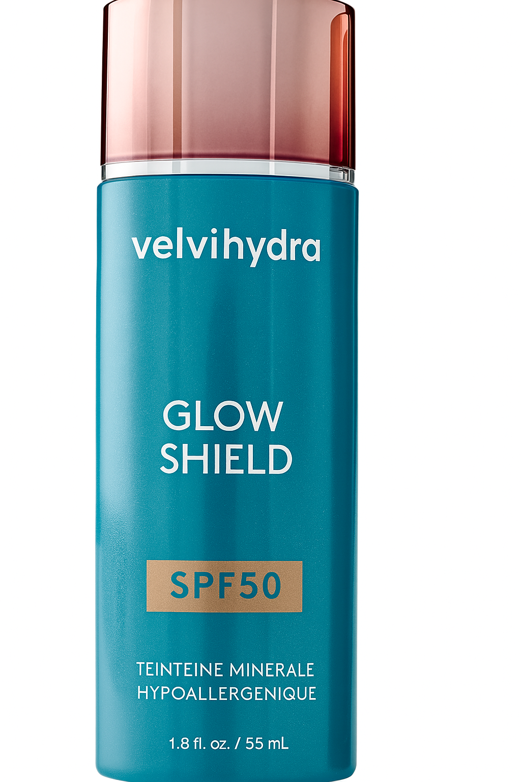 Glow Shield SPF50 – Crème solaire teintée minérale, haute protection UV